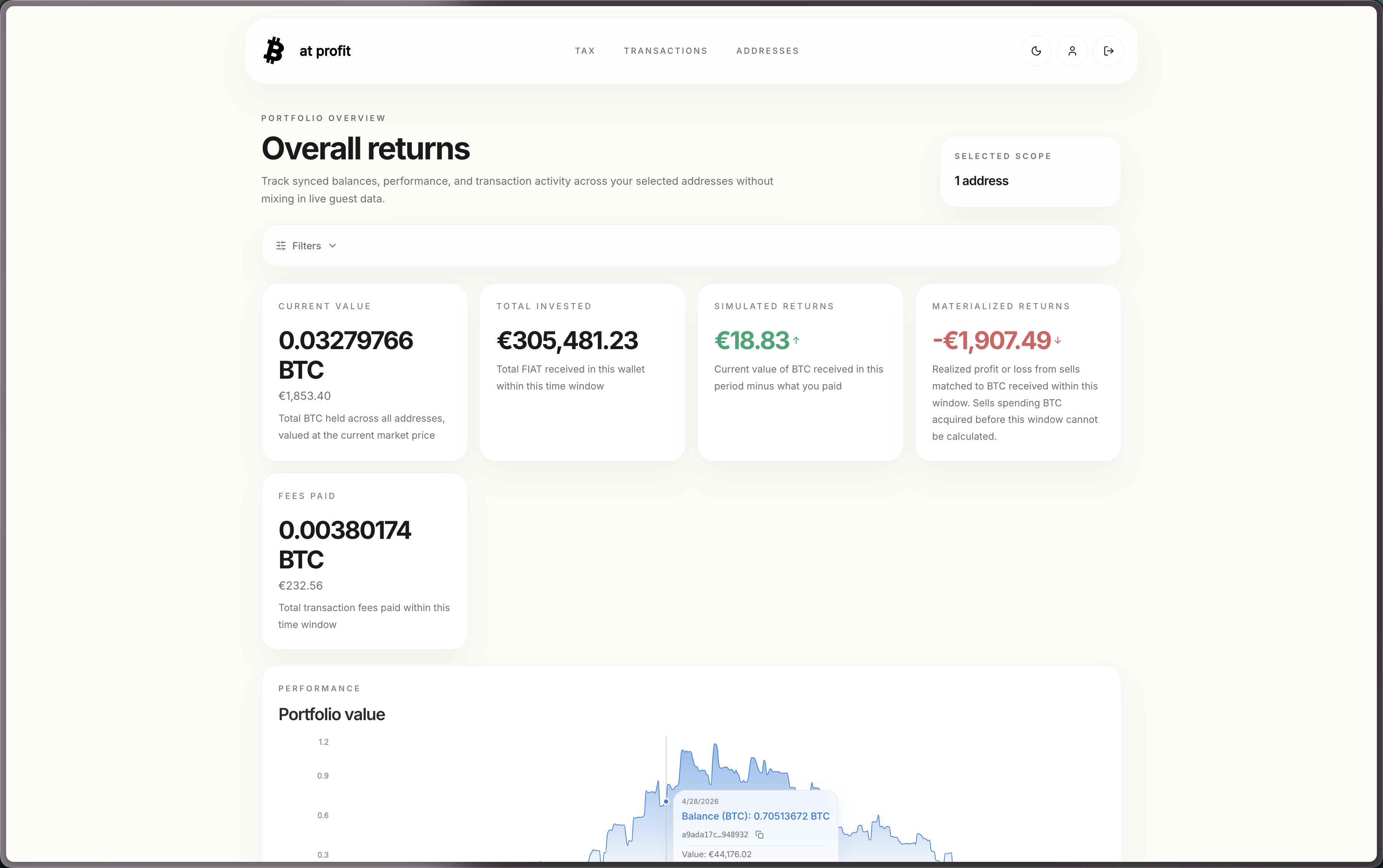 Authenticated dashboard after sync